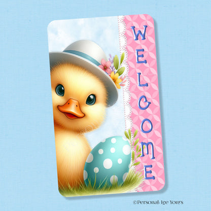 Wreath Sign * Welcome * Peeking Duck * Vertical * Lightweight Metal