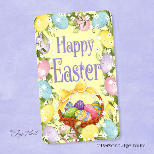 Joy Hall Exclusive Sign * Happy Easter, Egg Frame * Vertical * Lightweight Metal