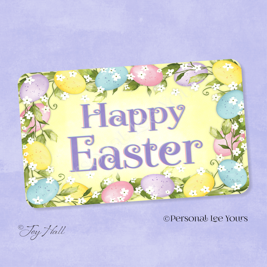 Joy Hall Exclusive Sign * Happy Easter, Egg Frame * Horizontal * Lightweight Metal