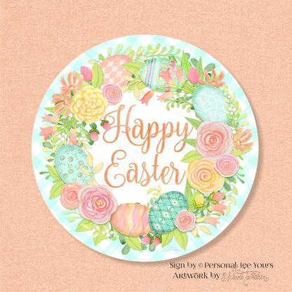 Nicole Tamarin Exclusive Sign * Pastel Happy Easter * Round * Lightweight Metal