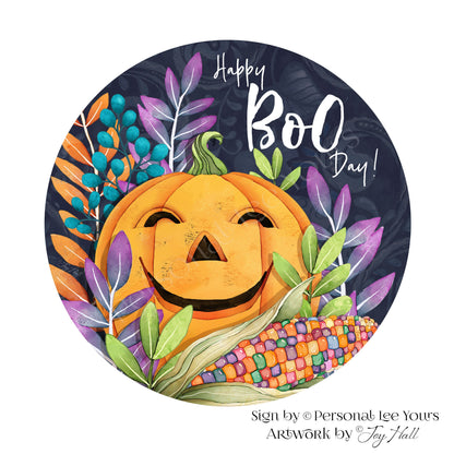 Joy Hall Exclusive Sign * Happy Boo Day * Round * Lightweight Metal