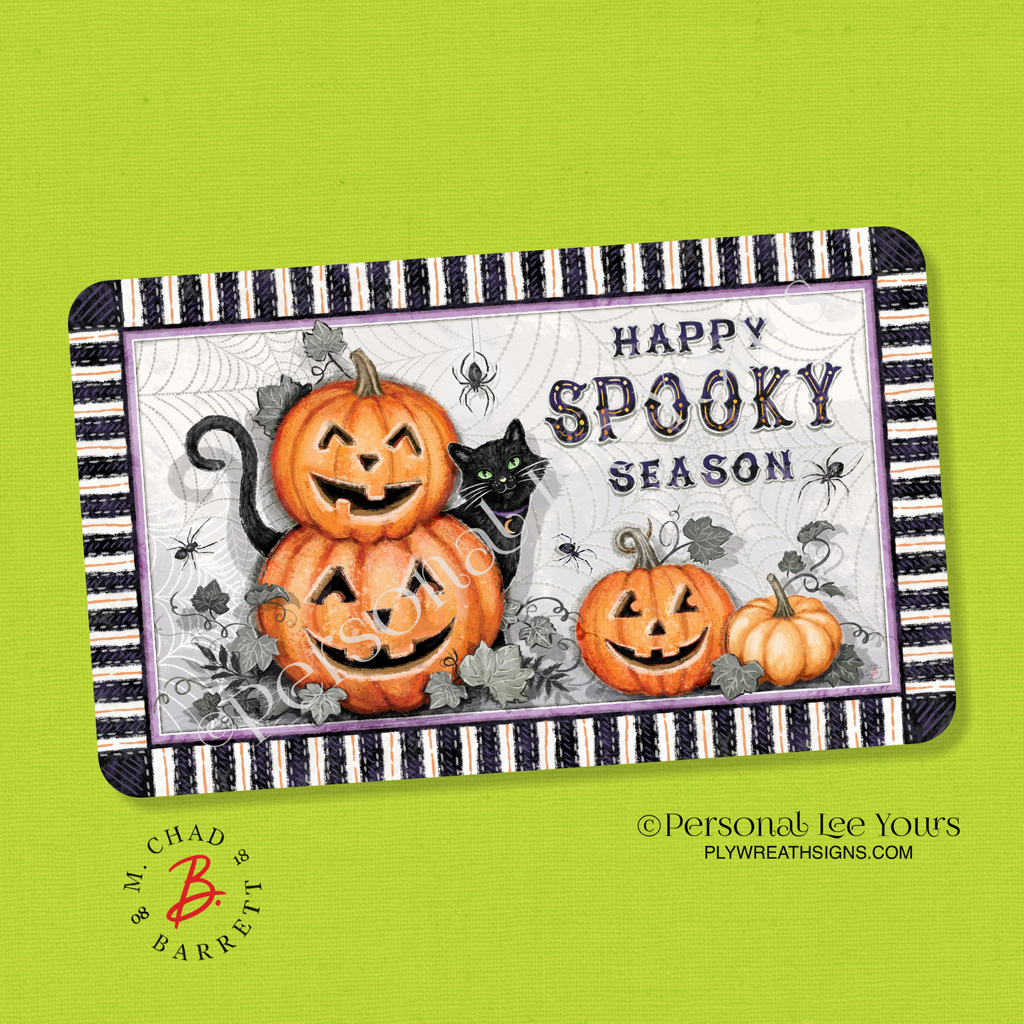 Chad Barrett Exclusive Sign * Happy Spooky Season * Horizontal * 4 Sizes * Lightweight Metal