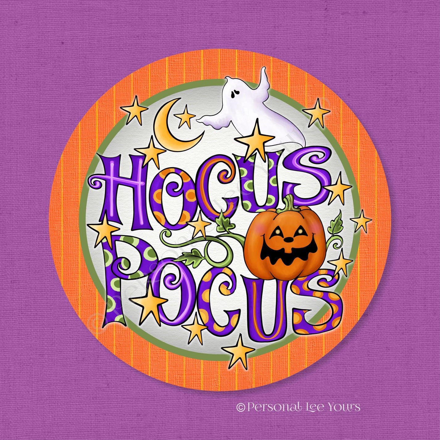 Wreath Sign * Hocus Pocus * Round * Lightweight Metal – Personal Lee Yours