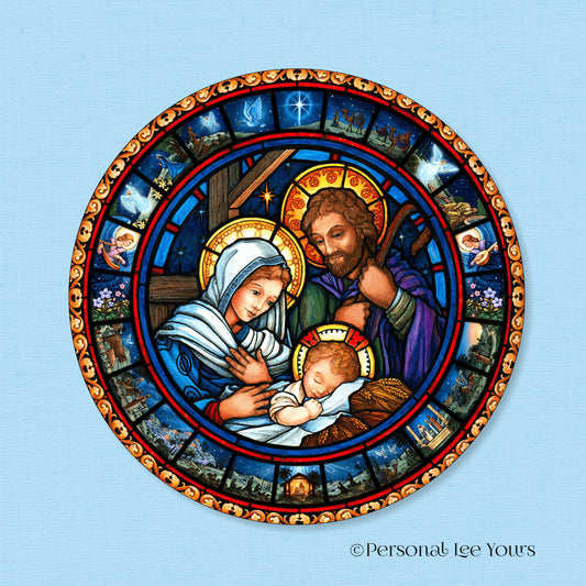 Christmas Wreath Sign * Holy Family * Round * Lightweight