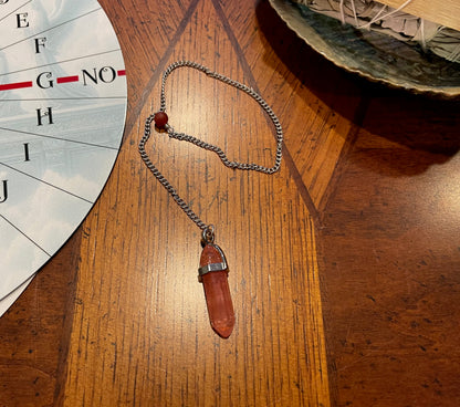 Strawberry Quartz Pendulum Made By Local Artisan