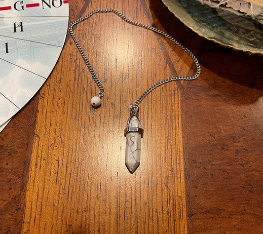 White Howlite Pendulum Made By Local Artisan