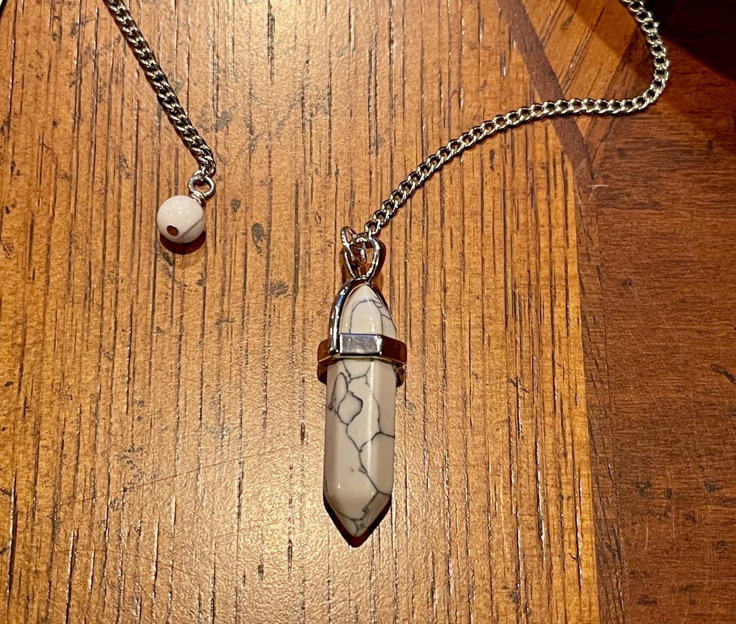 White Howlite Pendulum Made By Local Artisan