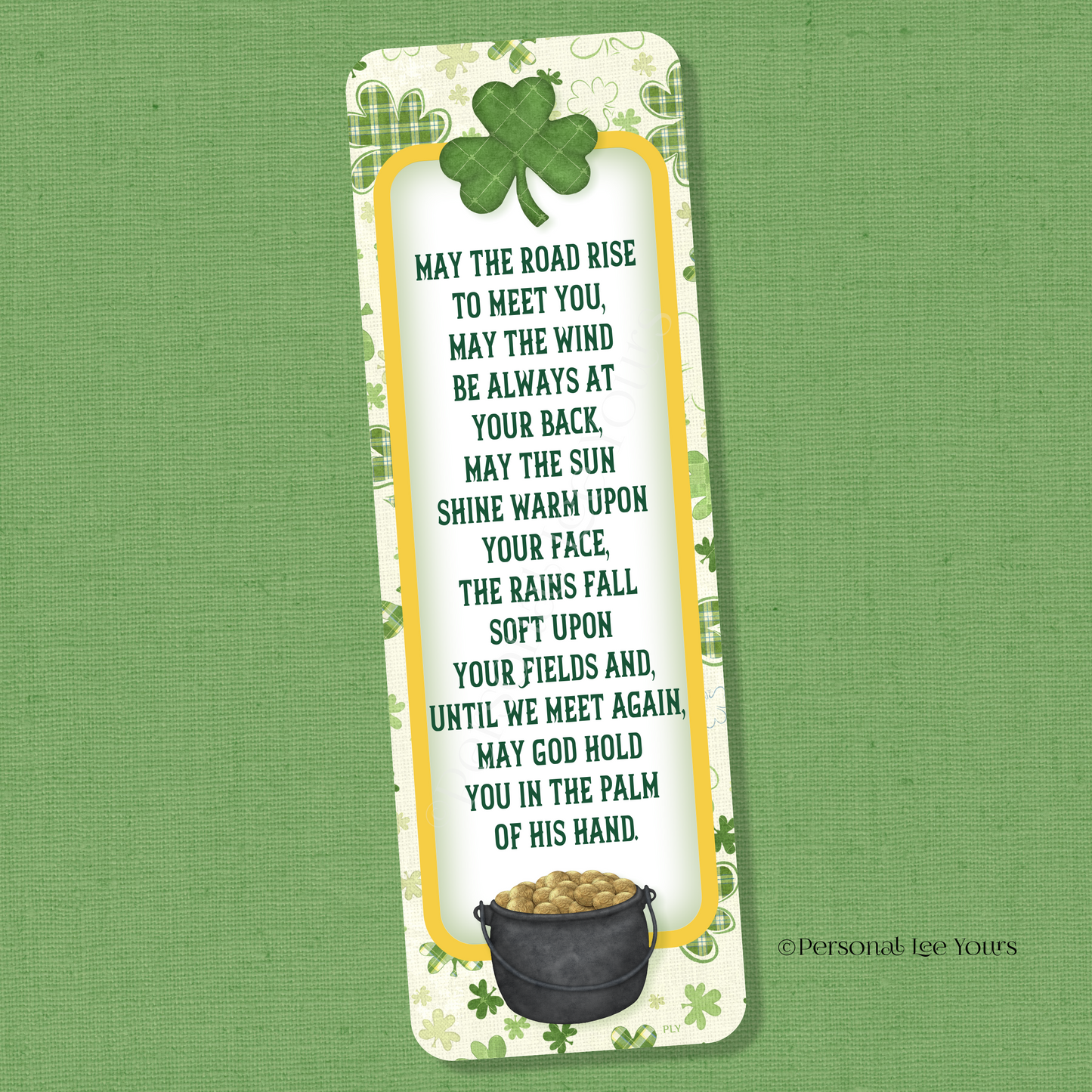 Wreath Sign * Banner * St. Patrick's Day * Irish Blessings * 4" x 12" * Lightweight Metal