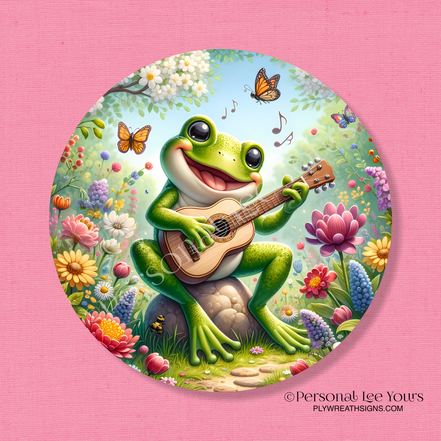 Wreath Sign * Leap Into Music Frog * Round * Lightweight Metal