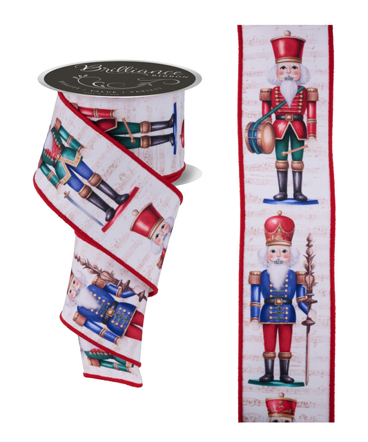 Brilliance Wired Ribbon * Nutcracker * Ivory, Multicolors * 2.5" x 10 Yards Canvas * LS10924N