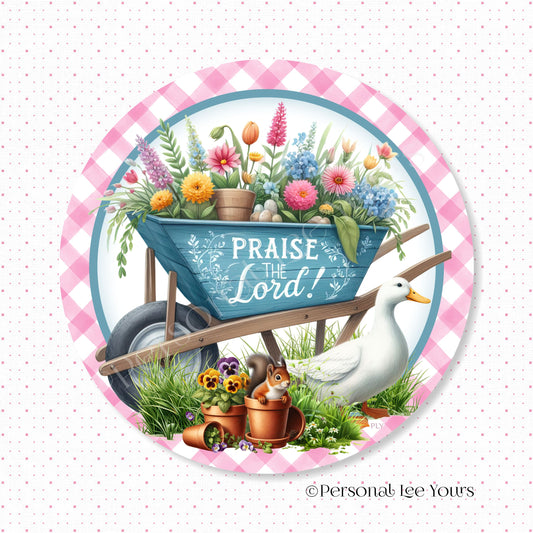 Wreath Sign * Praise The Lord * Round * Lightweight Metal