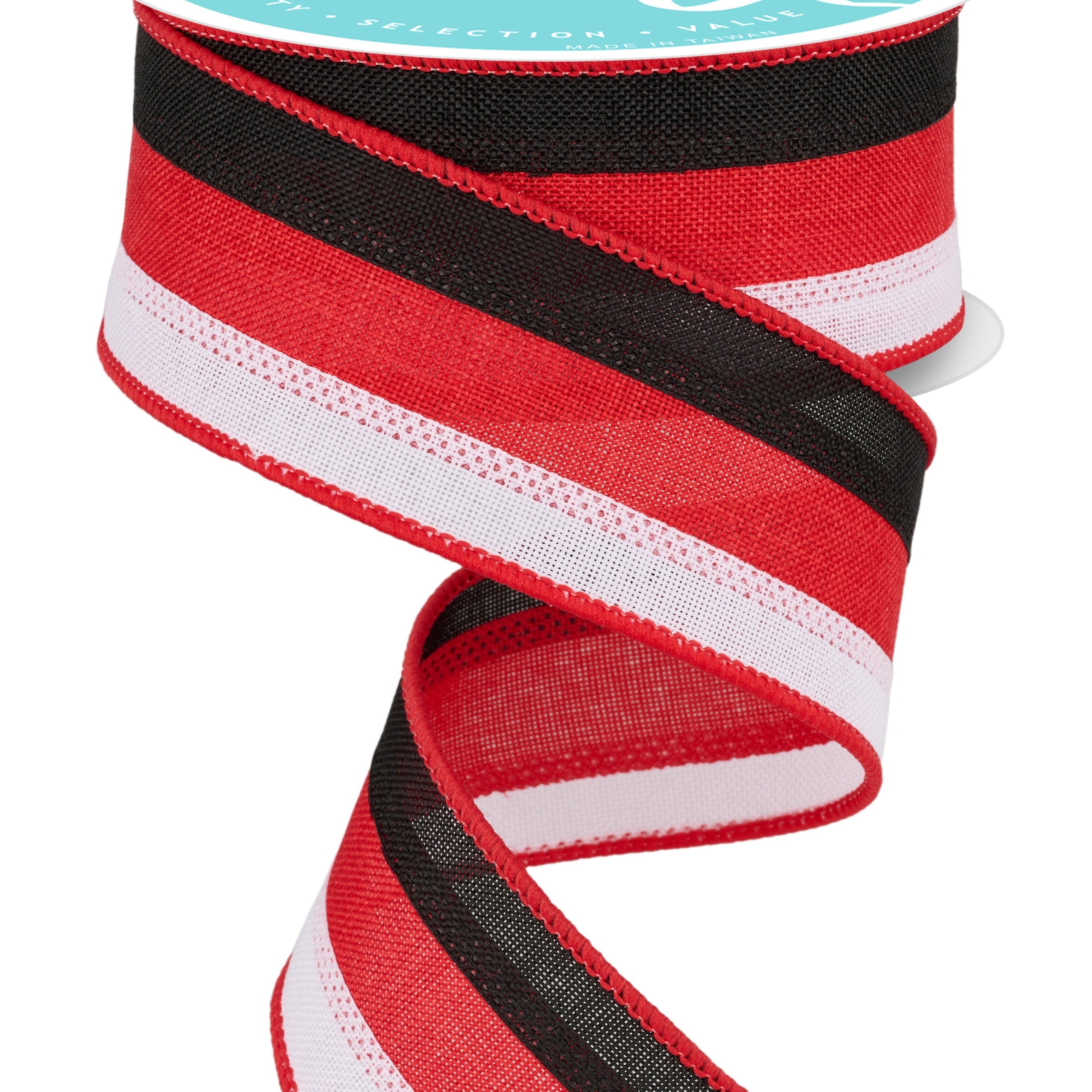 Wired Ribbon * 3 in 1 Color * Black/Red/White Canvas * 1.5