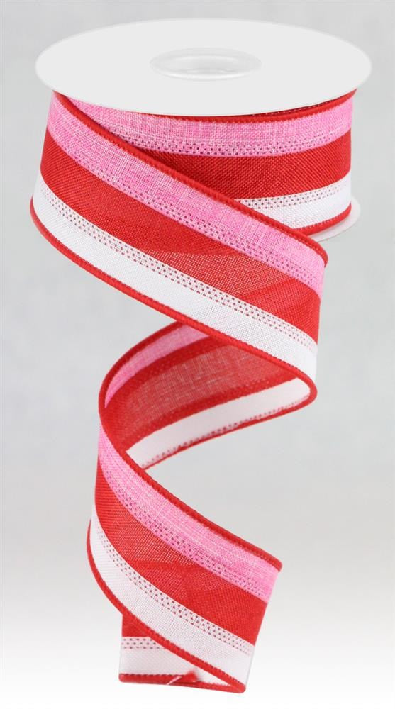 Red Stripe Ribbon 1 1/2 x 10 yards