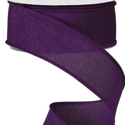 Wired Ribbon * Solid Eggplant Canvas * 1.5" x 10 Yards * RG127823