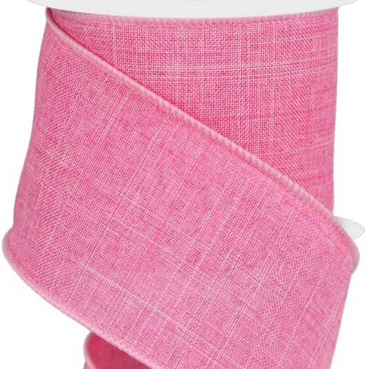 Wired Ribbon * Solid Pink Canvas  * 2.5" x 10 Yards * RG127922