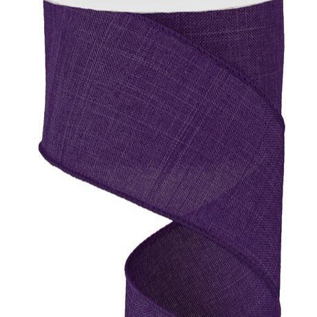 Wired Ribbon * Solid Eggplant Canvas  * 2.5" x 10 Yards * RG127923