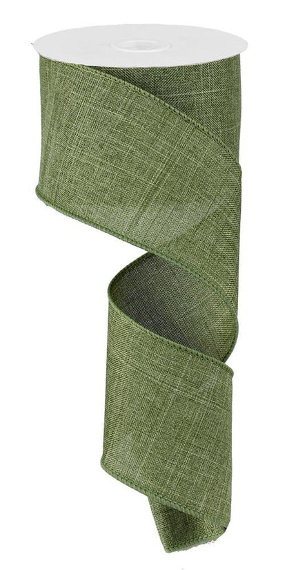 Wired Ribbon * Solid Fern Green Canvas  * 2.5" x 10 Yards * RG12792Y