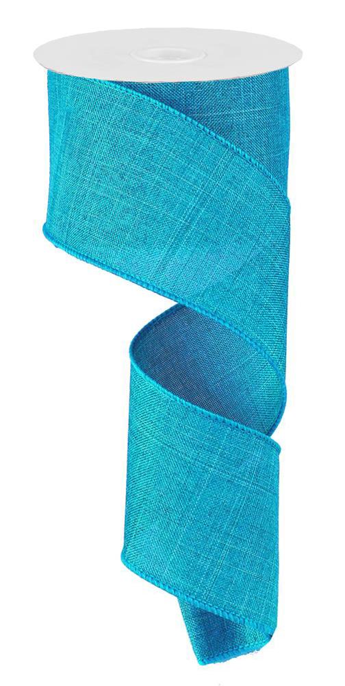 Wired Ribbon * Solid Turquoise Canvas  * 2.5" x 10 Yards * RG1279A2