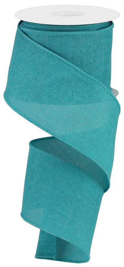 Wired Ribbon * Solid Lt. Teal Canvas  * 2.5" x 10 Yards * RG1279A6