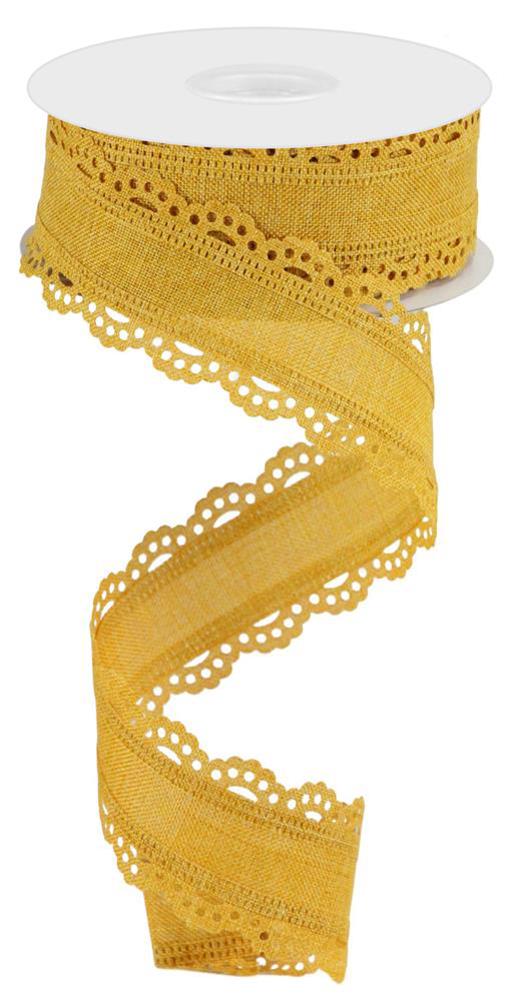 Wired Ribbon * Honey Bee * Yellow and Black Canvas * 2.5 x 10 Yards *  RG0195229