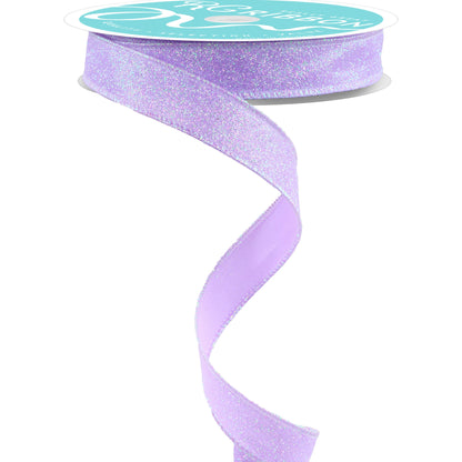 Wired Ribbon * Iridescent Glitter on Satin * Lavender * Thicker like Canvas * 5/8" x 10 Yards * RGF1147813