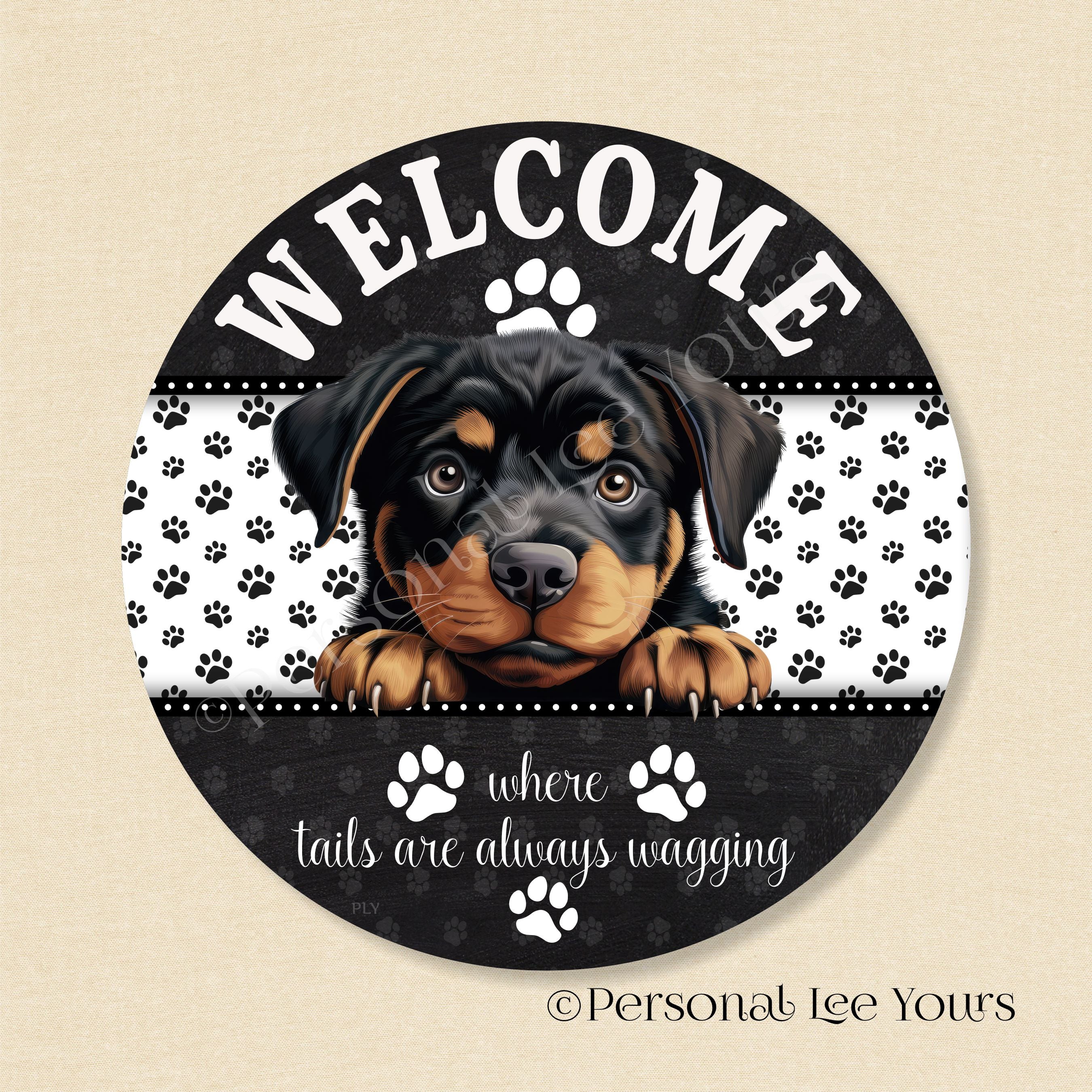 Starting Soon Rottweiler Sign Best Wreath Signs by Personal Lee Yours, Rottweiler Round