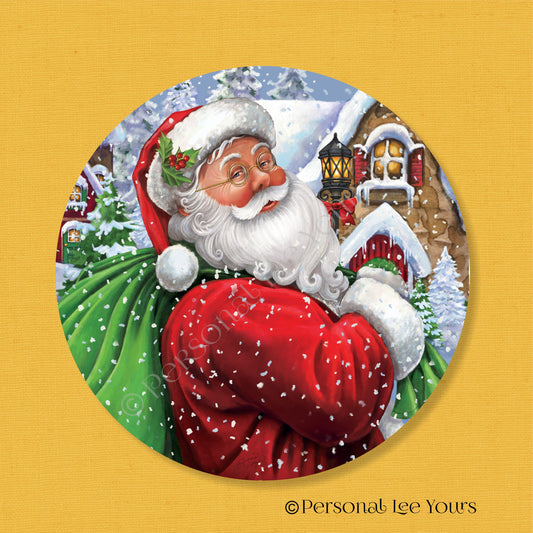 Christmas Wreath Sign * Santa * Round * Lightweight