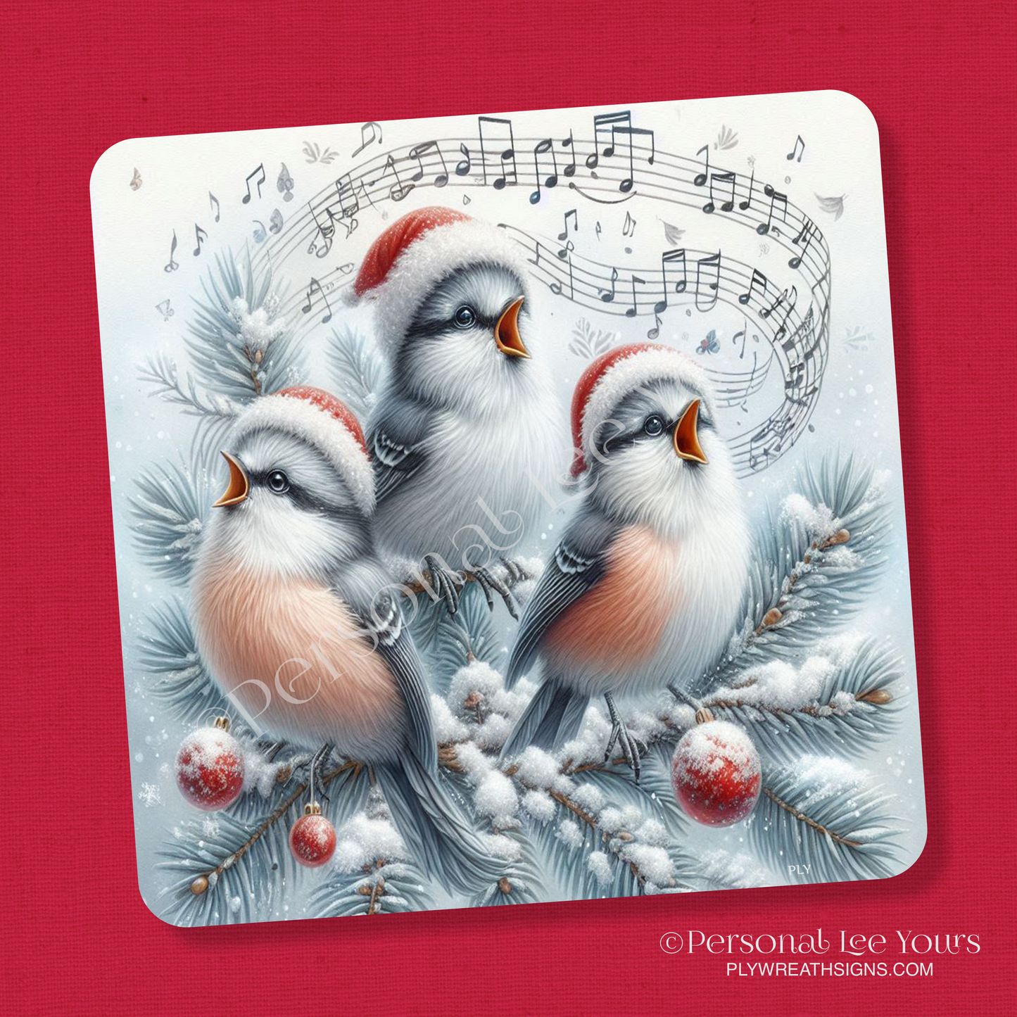 Holiday Wreath Sign * Songs Of Christmas * Square * 3 Sizes * Lightweight Metal