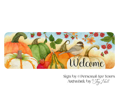Joy Hall Exclusive Sign * Banner * Vibrant Autumn Welcome * 12" x 4" * Lightweight Metal
