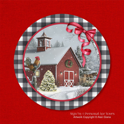 Alan Giana Exclusive Sign * Winter Barn * Round * Lightweight Metal