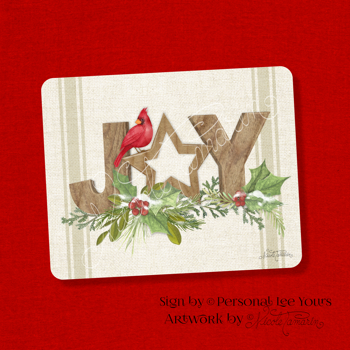 Nicole Tamarin Exclusive Sign * Winter Garden * Joy * Lightweight Metal