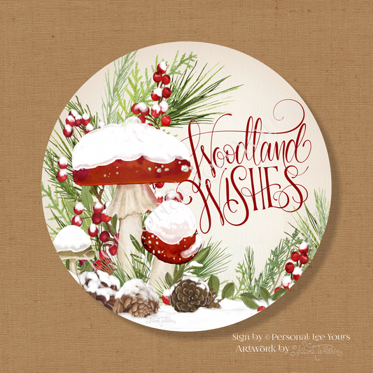 Nicole Tamarin Exclusive Sign * Woodland Wishes * 4 sizes *  Round * Lightweight Metal