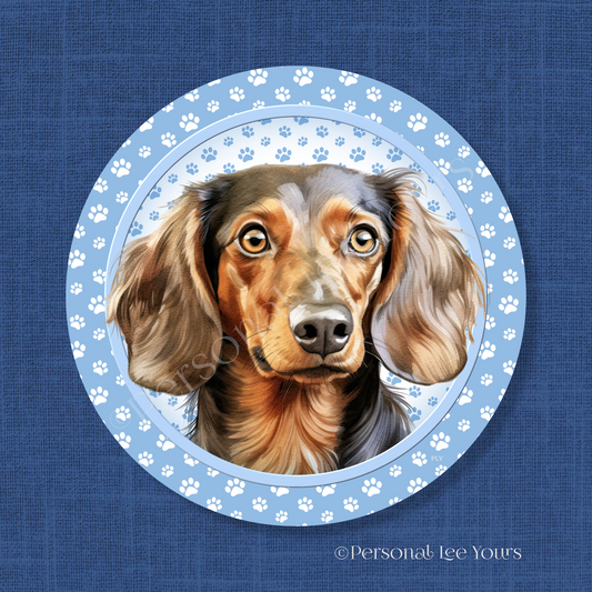 Dog Breed Wreath Sign * Dachshund * Round * Lightweight Metal