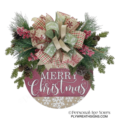 Farmhouse Merry Christmas Door Hanger – Lightweight & Ready to Hang