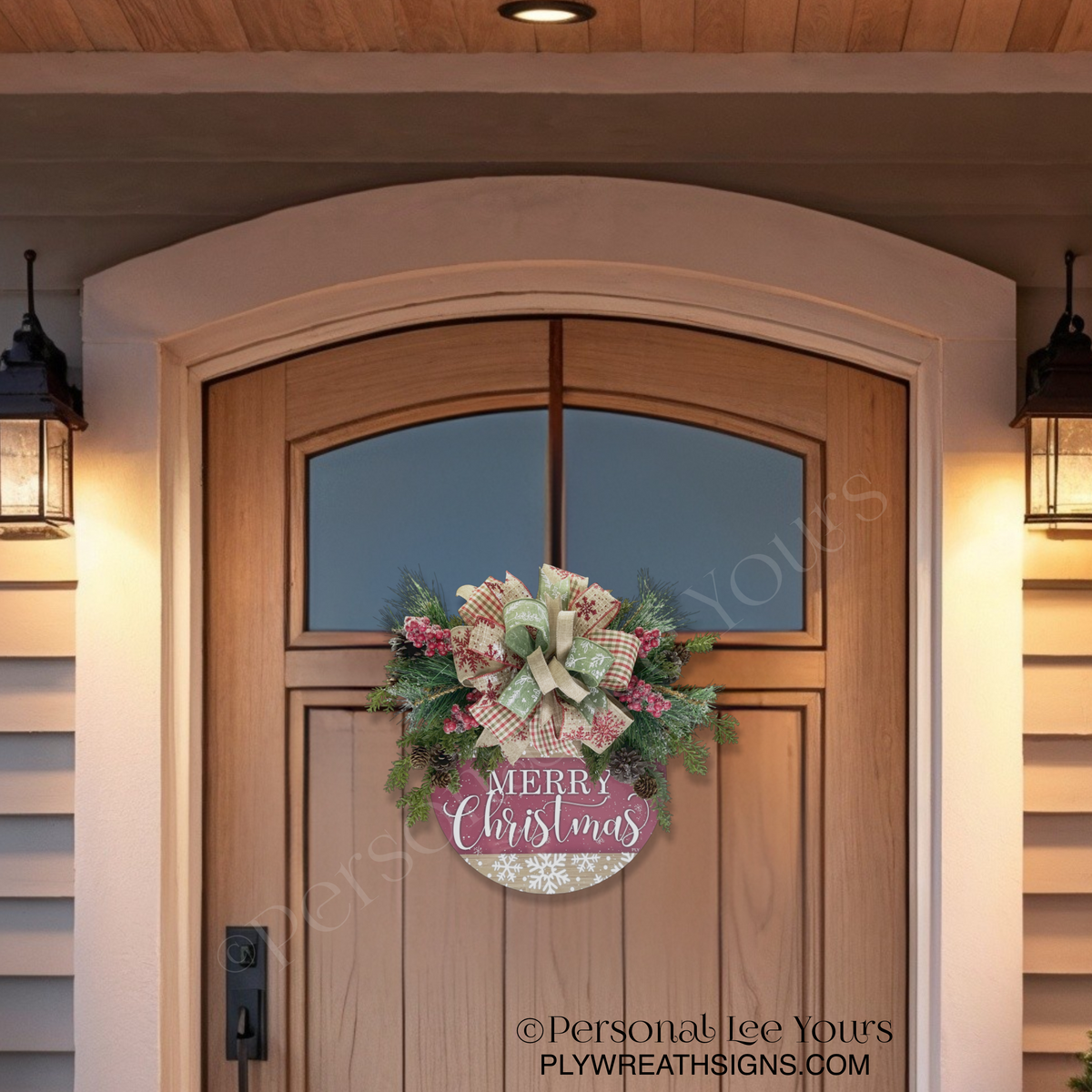 Farmhouse Merry Christmas Door Hanger – Lightweight & Ready to Hang