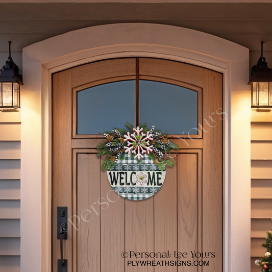 Farmhouse Winter Welcome  Door Hanger – Lightweight & Ready to Hang