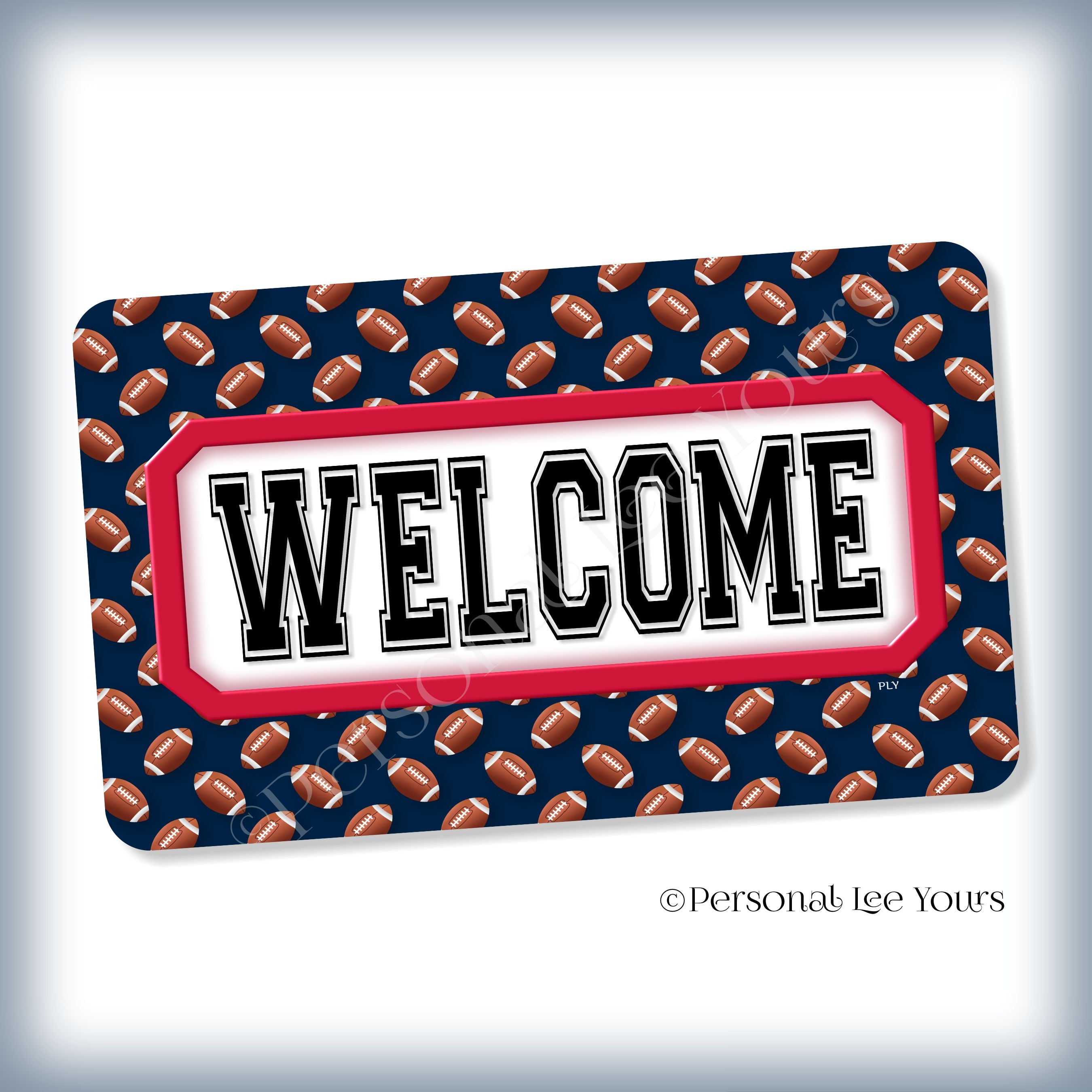Personal Lee Yours Wreath Signs, Football, New England Navy and Red ...