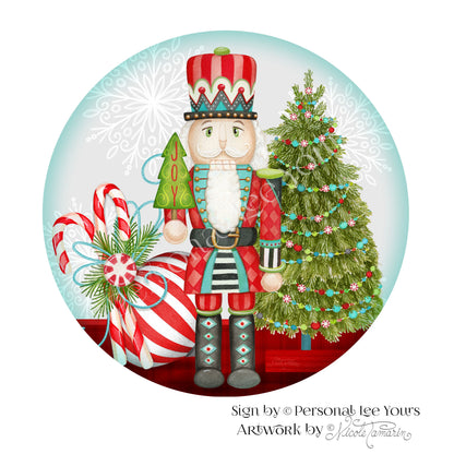 Nicole Tamarin Exclusive Sign * Peppermint Nutcracker * Round * Lightweight Metal