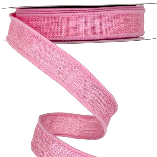 Wired Ribbon * Solid Pink Canvas * 5/8" x 10 Yards * RGE177822