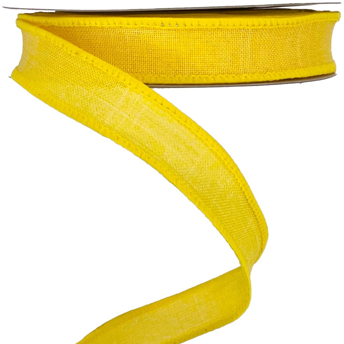 Wired Ribbon * Solid Sun Yellow Canvas * 5/8