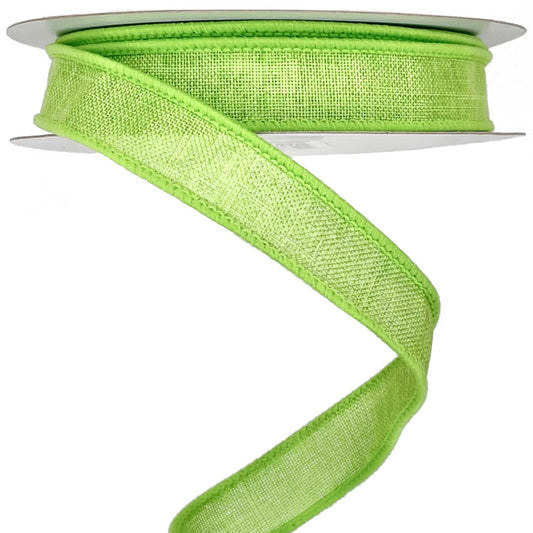 Wired Ribbon * Solid Lime Green Canvas * 5/8" x 10 Yards * RGE1778E9