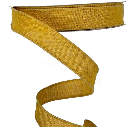 Wired Ribbon * Solid Dark Mustard Canvas * 5/8" x 10 Yards * RGE1778F4