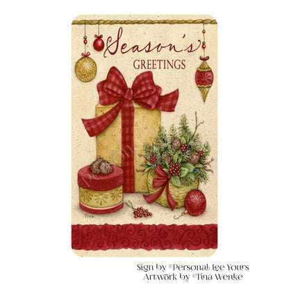 Tina Wenke Exclusive Sign * Season's Greetings Gifts * Vertical * 4 Sizes * Lightweight Metal