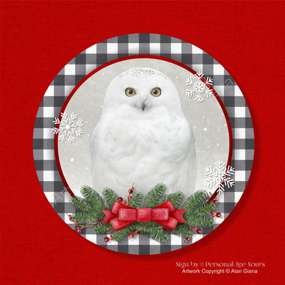 Alan Giana Exclusive Sign * Snowy Owl * Round * Lightweight Metal