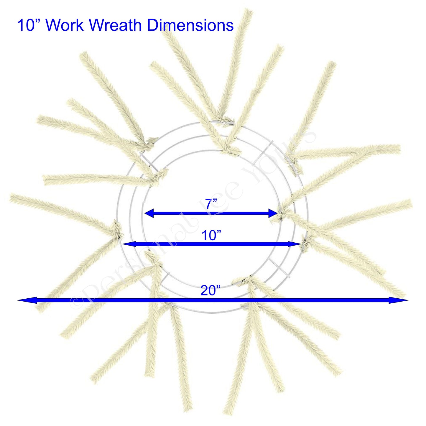 10" Work Wreath * Yellow * 12 Pencil Ties * XX167829