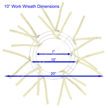 10" Work Wreath * White * 12 Pencil Ties * XX167827