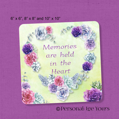 Wreath Sign * Memories * Alzheimer's Awareness *  3 Sizes * Lightweight Metal