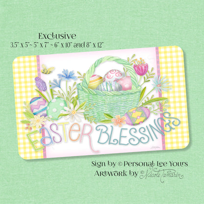 Nicole Tamarin Exclusive Sign * Easter Blessings Basket * Horizontal * Lightweight Metal