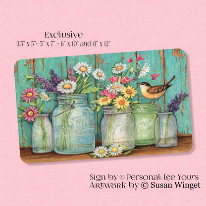 Susan Winget Exclusive Sign * Flowers From The Garden * Horizontal * 4 Sizes * Lightweight Metal