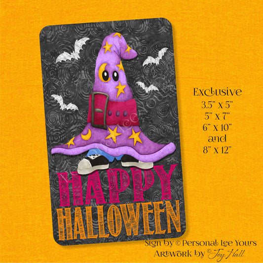 Joy Hall Exclusive Sign * Happy Halloween Witch Hat * 4 Sizes * Lightweight Metal